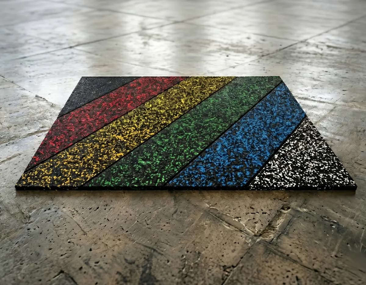 Tapis en caoutchouc colorés pour salles de sport — protection de sol en plusieurs couleurs